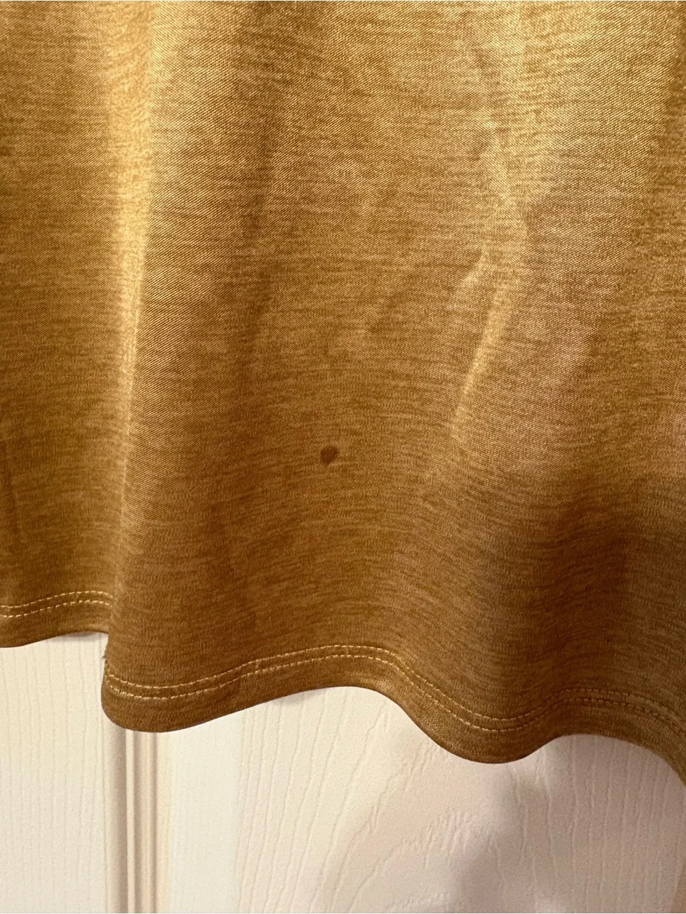 Tory Burch Gold Metallic Top Long Sleeve Crew Neck Shimmer Stretch Designer
